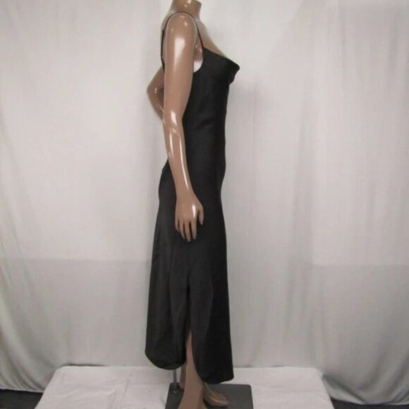 NEW ALLSAINTS Womens Midi Slip Dress Black Hadley Cowl Neck Sleeveless - Picture 3 of 9